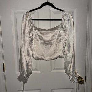 White Satin Top